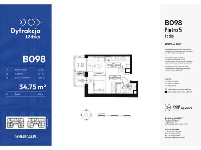 Mieszkanie w inwestycji Dyfrakcja Łódzka, symbol B098 » nportal.pl