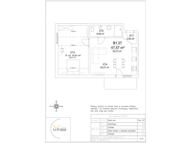 Mieszkanie w inwestycji Osiedle Versus, symbol B1/M27 » nportal.pl
