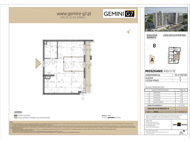 Mieszkanie w inwestycji GEMINI G7, symbol A10/1/72 » nportal.pl