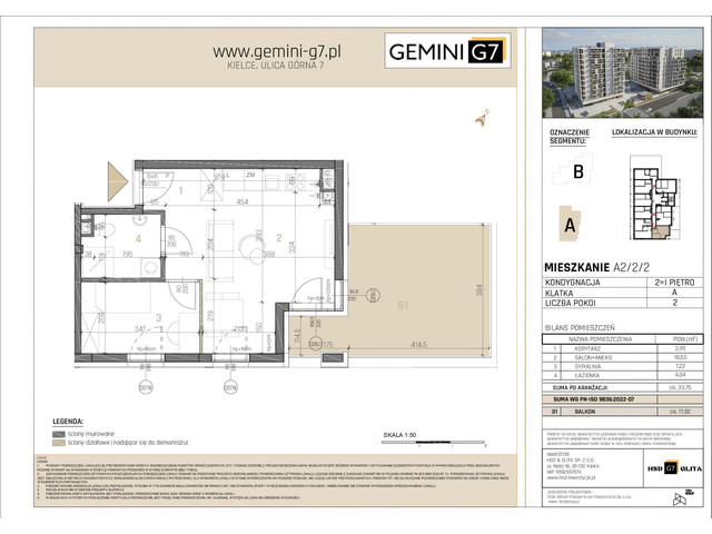 Mieszkanie w inwestycji GEMINI G7, symbol A2/2/2 » nportal.pl