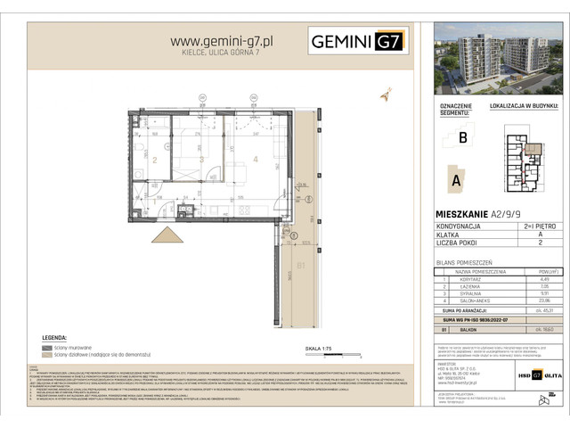 Mieszkanie w inwestycji GEMINI G7, symbol A2/9/9 » nportal.pl