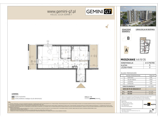 Mieszkanie w inwestycji GEMINI G7, symbol A4/8/26 » nportal.pl