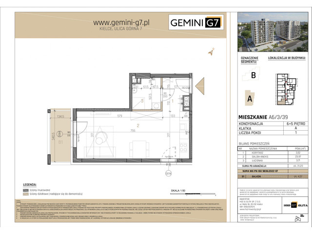 Mieszkanie w inwestycji GEMINI G7, symbol A6/3/39 » nportal.pl