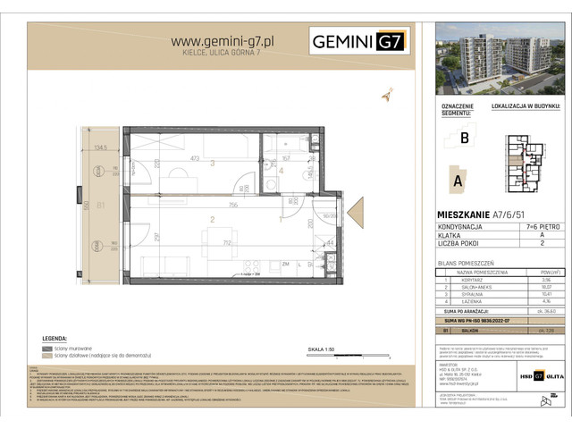 Mieszkanie w inwestycji GEMINI G7, symbol A7/6/51 » nportal.pl