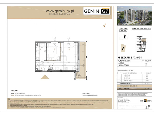 Mieszkanie w inwestycji GEMINI G7, symbol A7/9/54 » nportal.pl