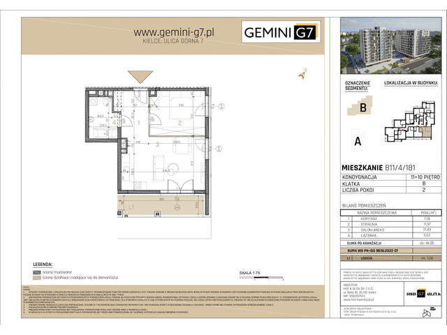 Mieszkanie w inwestycji GEMINI G7, symbol B11/4/181 » nportal.pl