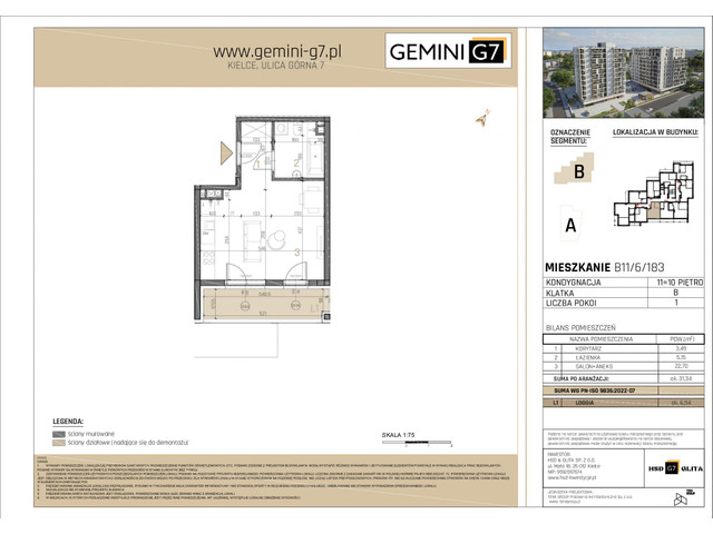 Mieszkanie w inwestycji GEMINI G7, symbol B11/6/183 » nportal.pl