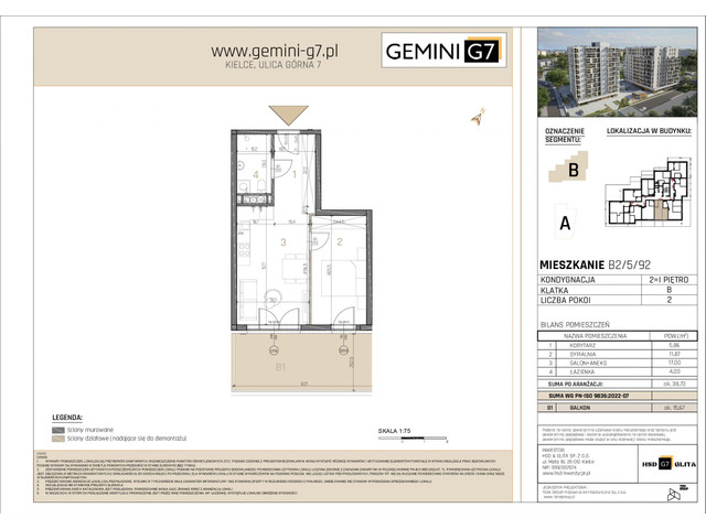 Mieszkanie w inwestycji GEMINI G7, symbol B2/5/92 » nportal.pl