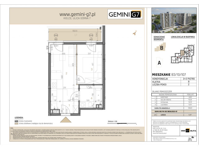 Mieszkanie w inwestycji GEMINI G7, symbol B3/10/107 » nportal.pl