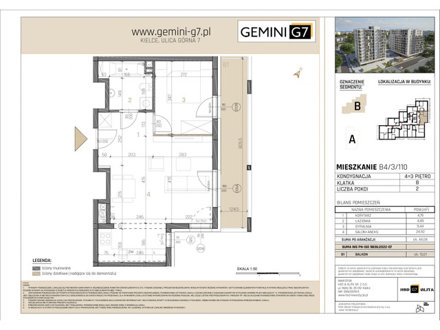 Mieszkanie w inwestycji GEMINI G7, symbol B4/3/110 » nportal.pl