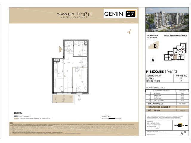 Mieszkanie w inwestycji GEMINI G7, symbol B7/6/143 » nportal.pl