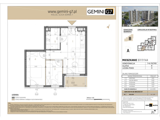 Mieszkanie w inwestycji GEMINI G7, symbol B7/7/144 » nportal.pl