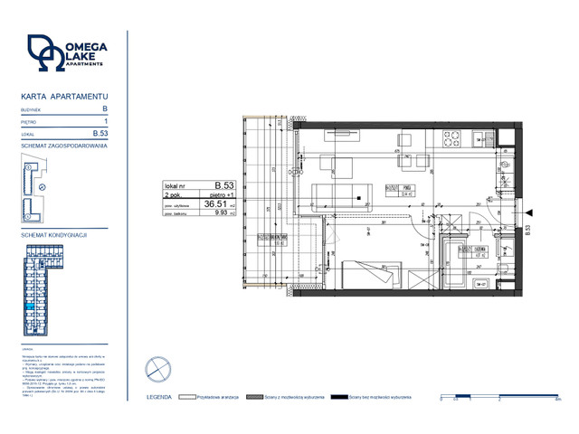 Komercyjne w inwestycji Omega Lake Apartments - lokale inwest..., budynek Do podanej ceny należy doliczyć 23% VAT., symbol B.1.53 » nportal.pl