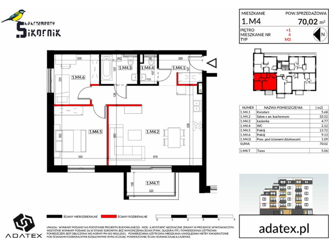 Mieszkanie w inwestycji Apartamenty Sikornik, symbol 2-M4 » nportal.pl