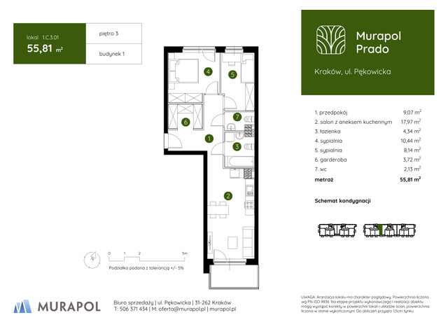 Mieszkanie w inwestycji Murapol Prado, symbol 1.C.3.01 » nportal.pl