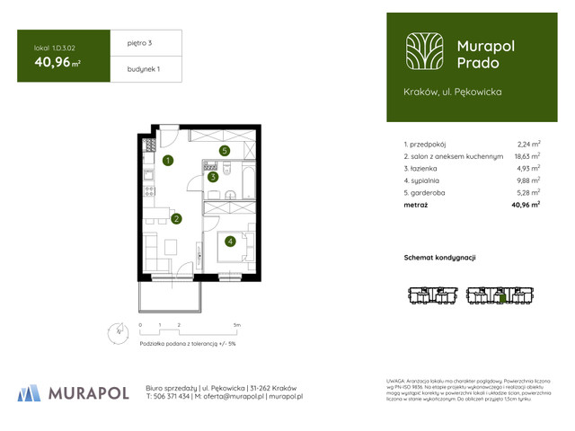 Mieszkanie w inwestycji Murapol Prado, symbol 1.D.3.02 » nportal.pl