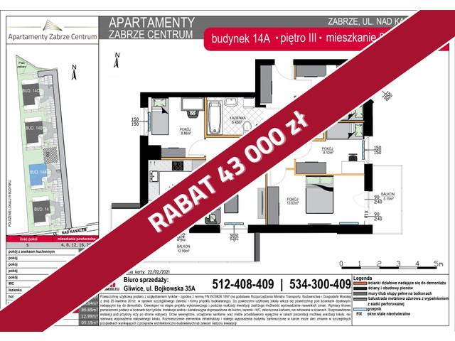 Mieszkanie w inwestycji Apartamenty Zabrze Centrum - Budynek 14A, symbol 14A-AM08 » nportal.pl