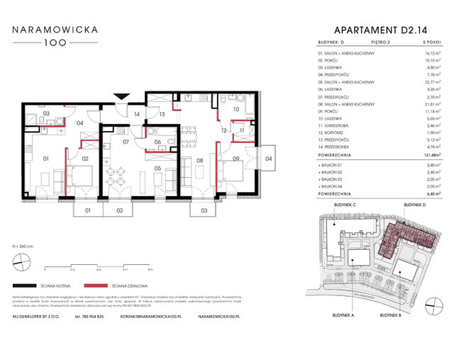 Mieszkanie w inwestycji Naramowicka 100, symbol D-D2.14 » nportal.pl