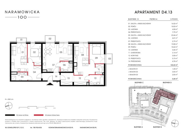 Mieszkanie w inwestycji Naramowicka 100, symbol D-D4.13 » nportal.pl