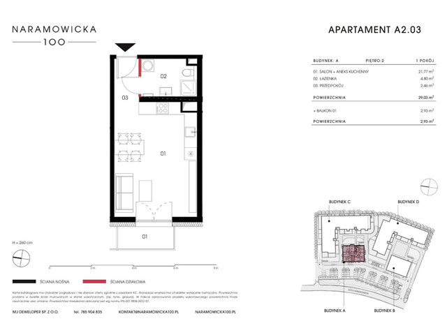 Mieszkanie w inwestycji Naramowicka 100, symbol A-A2.03 » nportal.pl