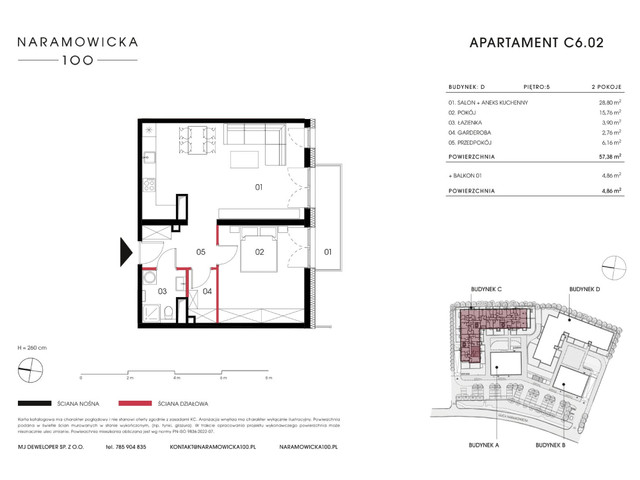 Mieszkanie w inwestycji Naramowicka 100, symbol C-C6.02 » nportal.pl