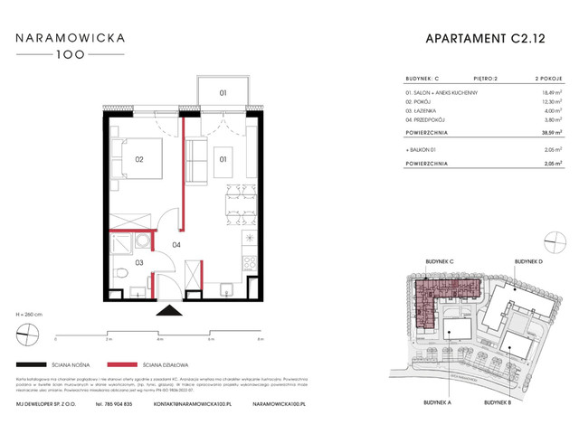 Mieszkanie w inwestycji Naramowicka 100, symbol C-C2.12 » nportal.pl