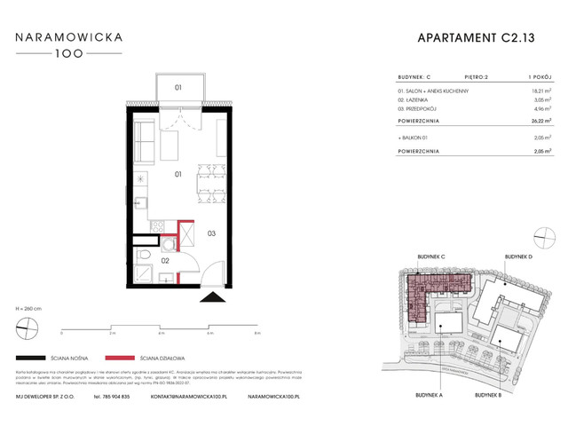 Mieszkanie w inwestycji Naramowicka 100, symbol C-C2.13 » nportal.pl