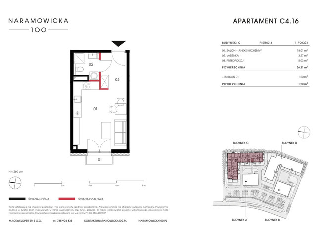 Mieszkanie w inwestycji Naramowicka 100, symbol C-C4.16 » nportal.pl