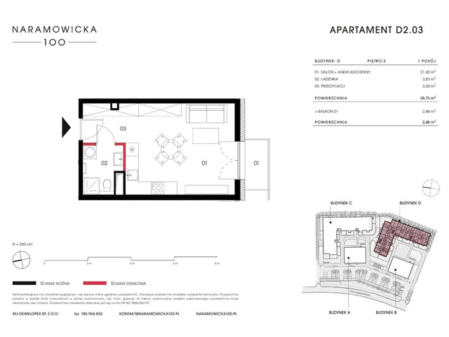 Mieszkanie w inwestycji Naramowicka 100, symbol D-D2.03 » nportal.pl