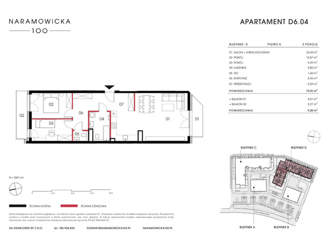 Mieszkanie w inwestycji Naramowicka 100, symbol D-D6.04 » nportal.pl