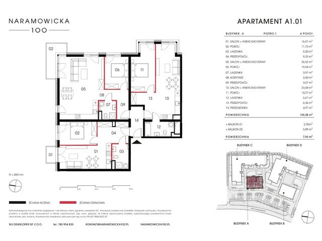 Mieszkanie w inwestycji Naramowicka 100, symbol A-A1.01 » nportal.pl