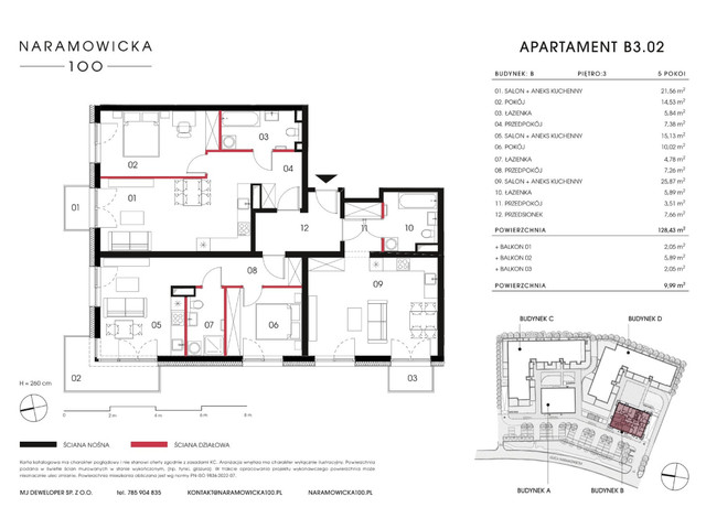 Mieszkanie w inwestycji Naramowicka 100, symbol B-B3.02 » nportal.pl