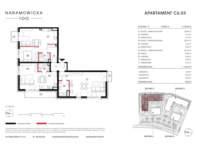 Mieszkanie w inwestycji Naramowicka 100, symbol C-C6.03 » nportal.pl