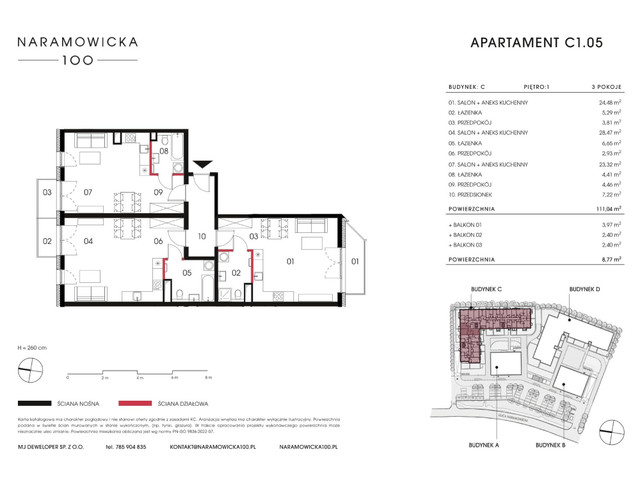 Mieszkanie w inwestycji Naramowicka 100, symbol C-C1.05 » nportal.pl