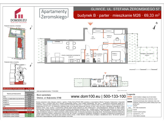 Mieszkanie w inwestycji APARTAMENTY ŻEROMSKIEGO, symbol B-B26 » nportal.pl