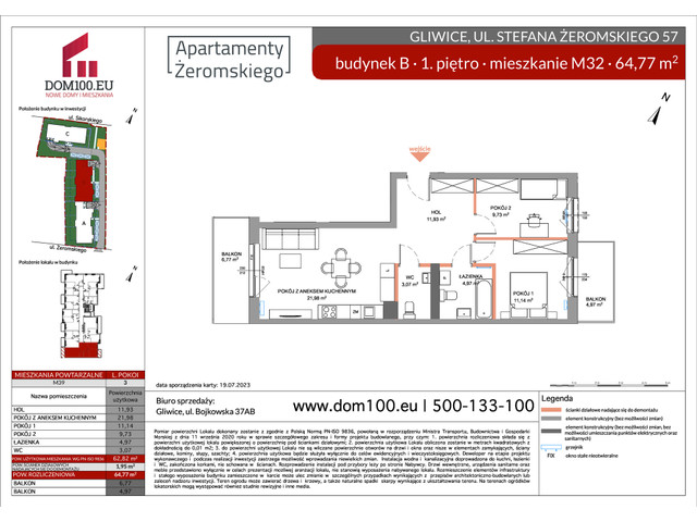 Mieszkanie w inwestycji APARTAMENTY ŻEROMSKIEGO, symbol B-B32 » nportal.pl