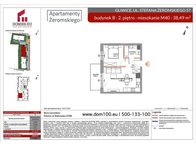 Mieszkanie w inwestycji APARTAMENTY ŻEROMSKIEGO, symbol B-B40 » nportal.pl