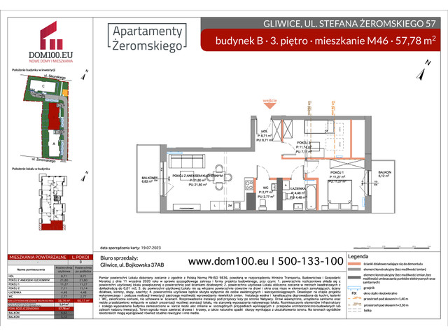 Mieszkanie w inwestycji APARTAMENTY ŻEROMSKIEGO, symbol B-B46 » nportal.pl