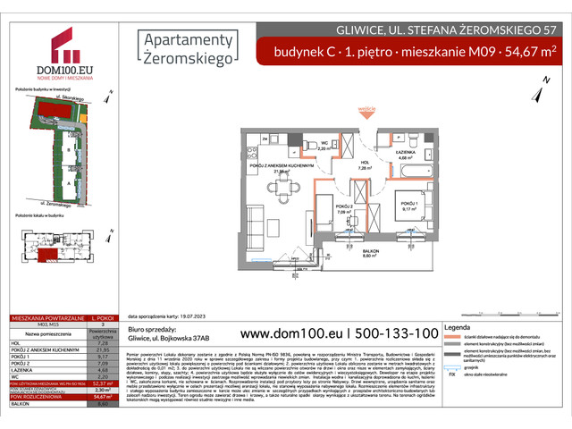 Mieszkanie w inwestycji APARTAMENTY ŻEROMSKIEGO, symbol C-C09 » nportal.pl