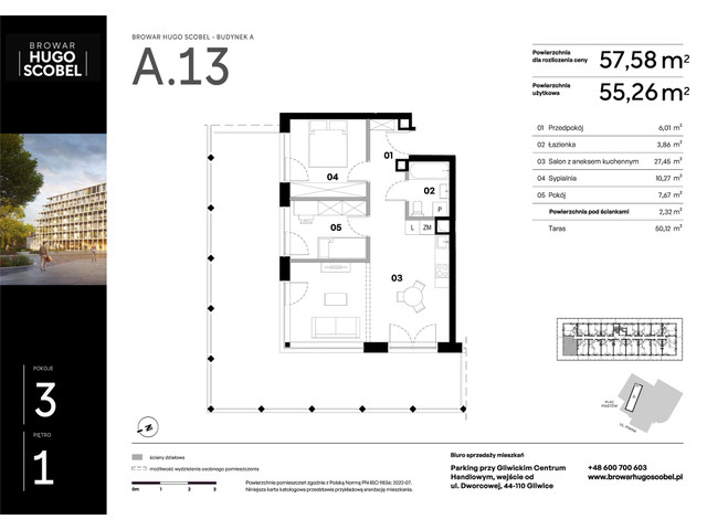 Mieszkanie w inwestycji Browar Hugo Scobel, symbol A.13 » nportal.pl