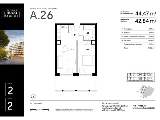 Mieszkanie w inwestycji Browar Hugo Scobel, symbol A.26 » nportal.pl