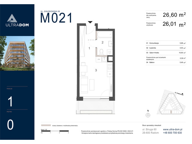 Mieszkanie w inwestycji Ultradom, symbol M021 » nportal.pl