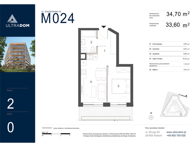 Mieszkanie w inwestycji Ultradom, symbol M024 » nportal.pl