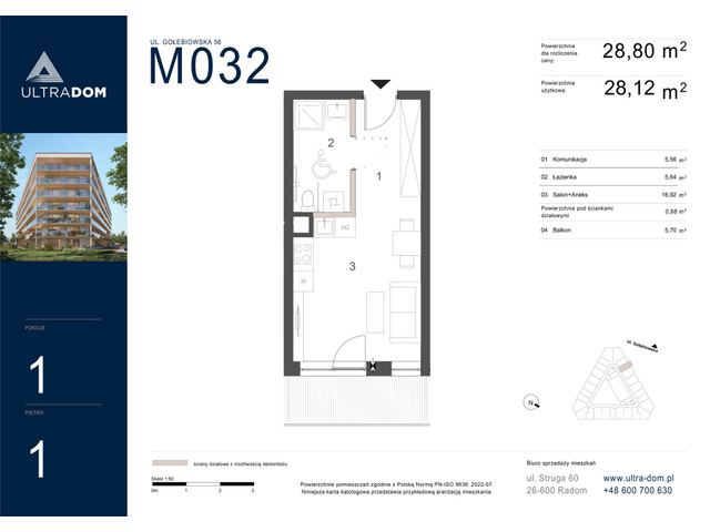 Mieszkanie w inwestycji Ultradom, symbol M032 » nportal.pl