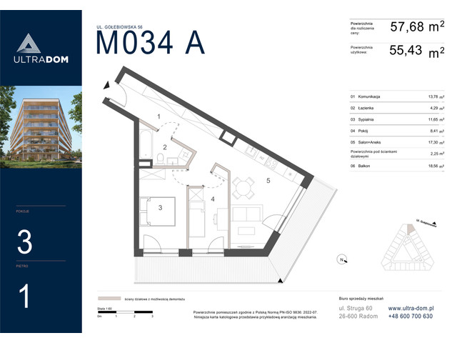 Mieszkanie w inwestycji Ultradom, symbol M034A » nportal.pl