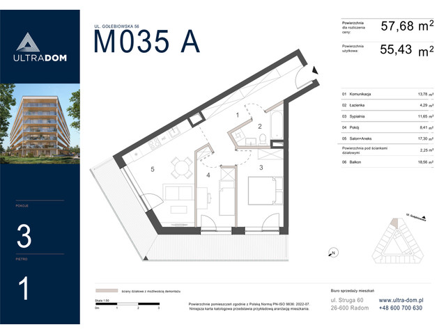 Mieszkanie w inwestycji Ultradom, symbol M035A » nportal.pl