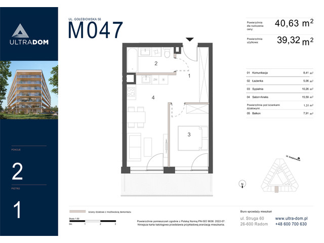 Mieszkanie w inwestycji Ultradom, symbol M047 » nportal.pl