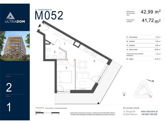 Mieszkanie w inwestycji Ultradom, symbol M052 » nportal.pl