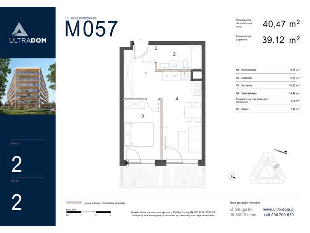 Mieszkanie w inwestycji Ultradom, symbol M057 » nportal.pl