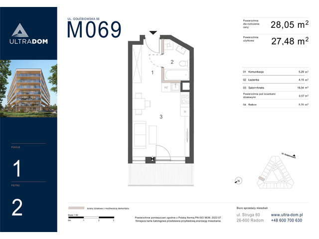 Mieszkanie w inwestycji Ultradom, symbol M069 » nportal.pl